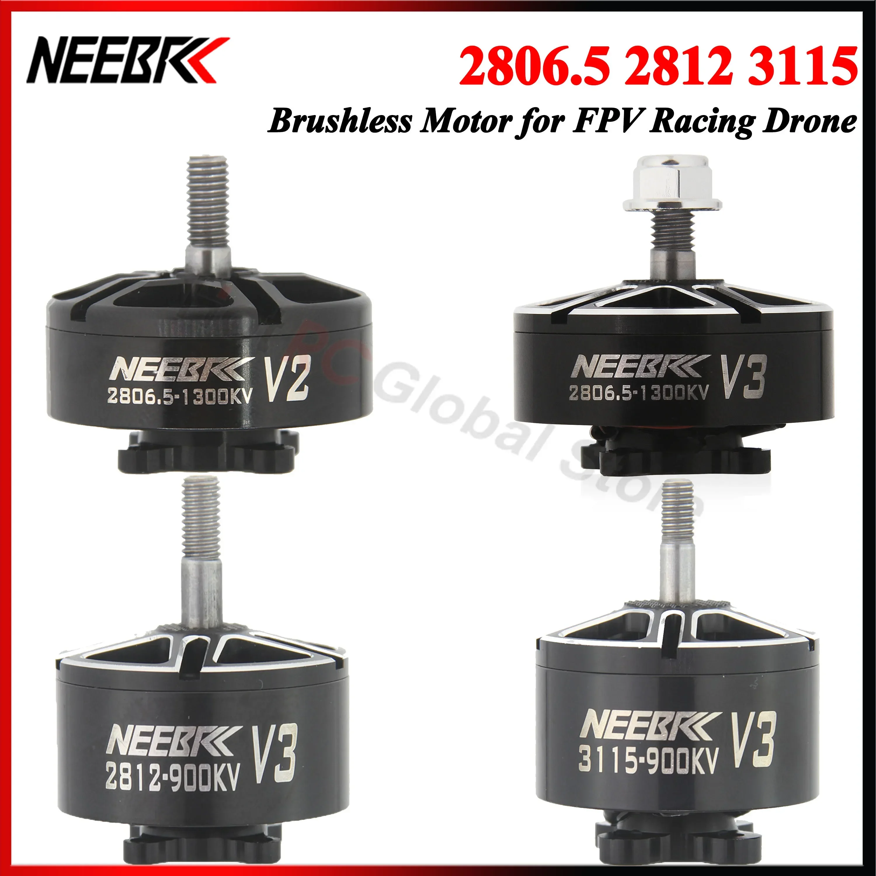 4PCS NEEBRC 2812 3115 900KV 1300KV 3-6S V2 V3 Brushless Motor for FPV Racing Drone Multicopter Quadcopter Plane Mark4 7/8/10inch