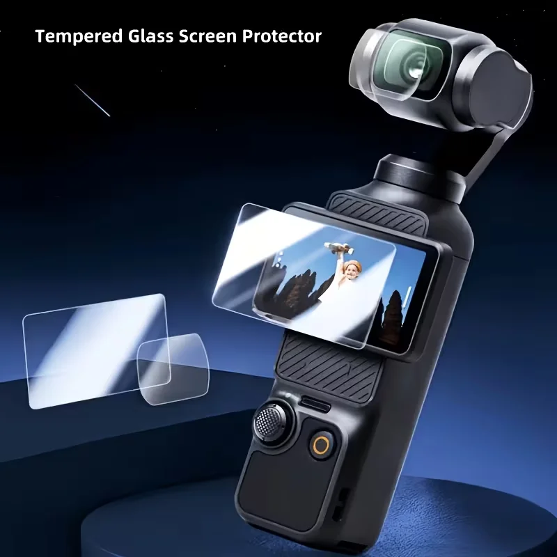 2Pcs Lens Protective Films + 2Pcs LCD Screen Protective Films, Tempered Glass Accessories for Pocket 1/2/3/4, 9H Hardness, Touch Sensitive, Full Screen Protection