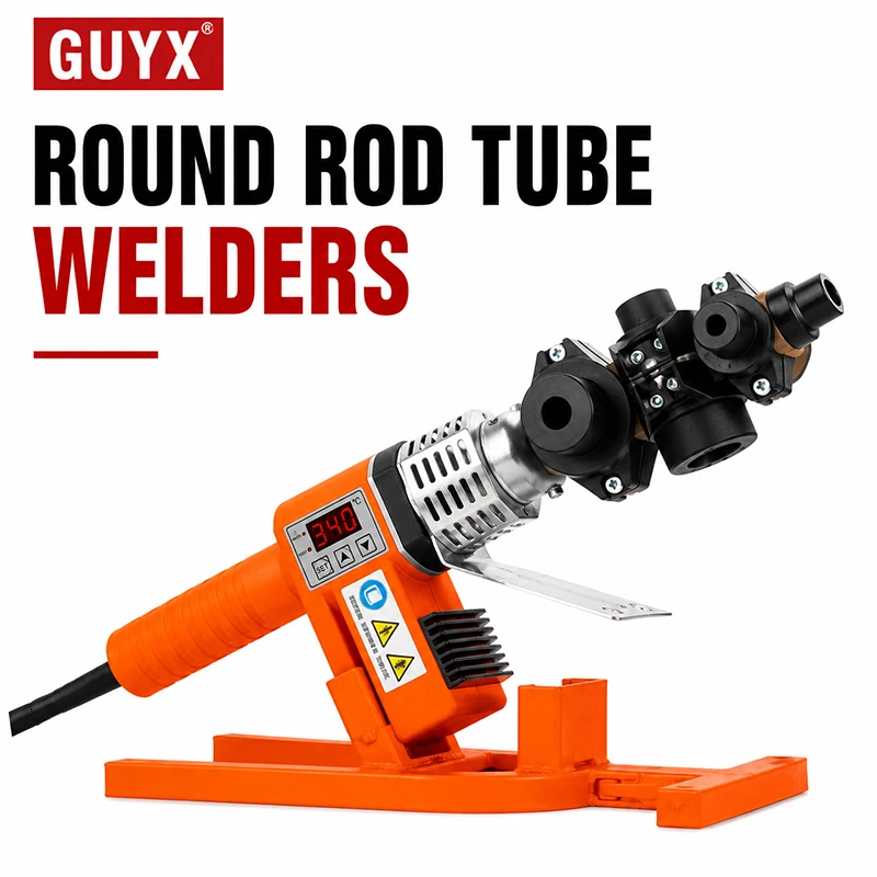 Plastic Pipe Welding Machine Round Rod Tube Welder Adjustable Temperature Hot Fusion Welding Tool for Workshop
