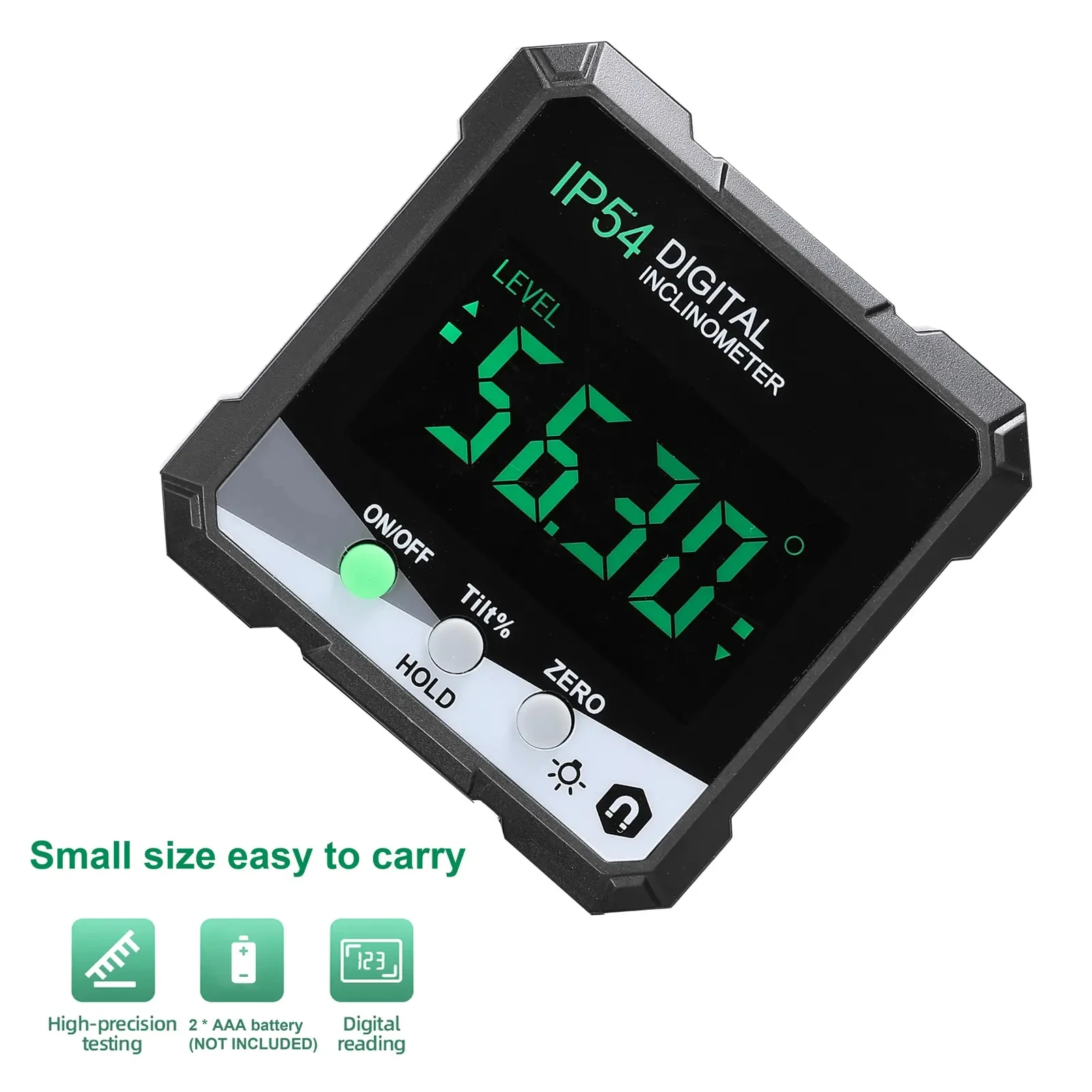 IP54 4*90° Digital Inclinometer LCD Angle Protractor Backlight Protractor Slope Meter Single-side Magnetic Electronic Goniomete