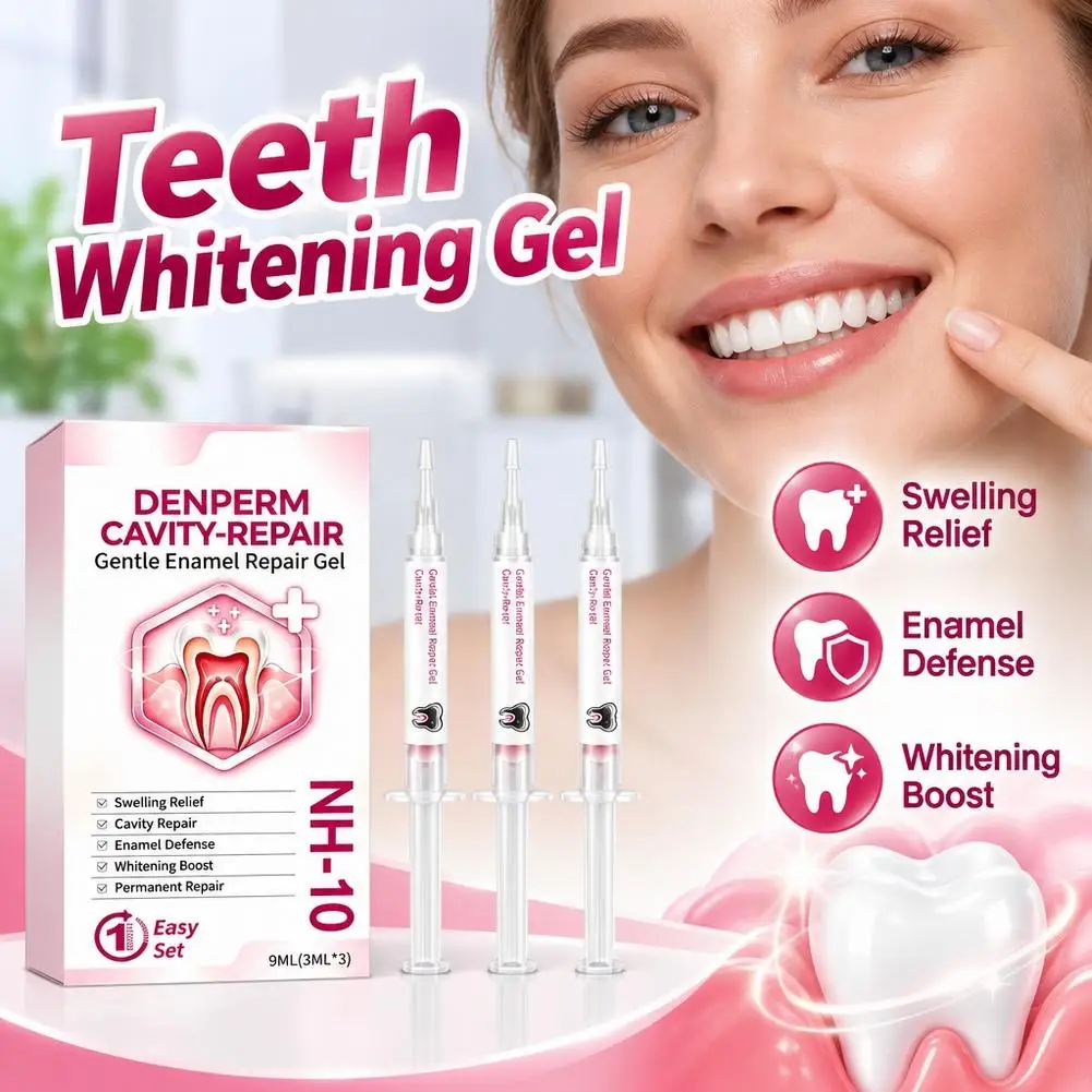3ml x3 Denperm Cavity Repair Enamel Filling Gel NH-10 Tooth Sensitivity Relief Oral Care Gel Syringe Kit Oral Care for Adults