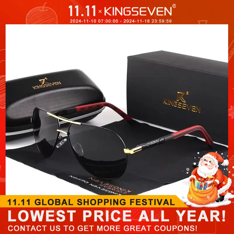 KINGSEVEN New Fashing Men’s Sunglasses High Quality Aluminum Luxury Retro Functional Glasses Women Pilot Accessory Eyewear