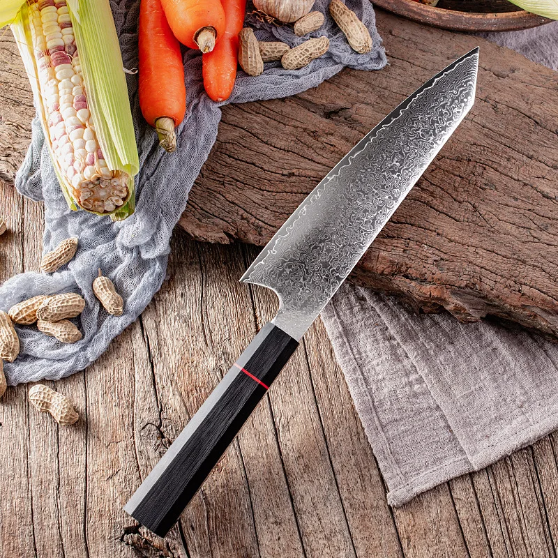 

WILDMOK Hand Forged Damascus Chef&Cleaver Knife, VG10 Core Blade Kitchen Cooking Knife,Full Tang Ergonomic Octagonal G10 Handle