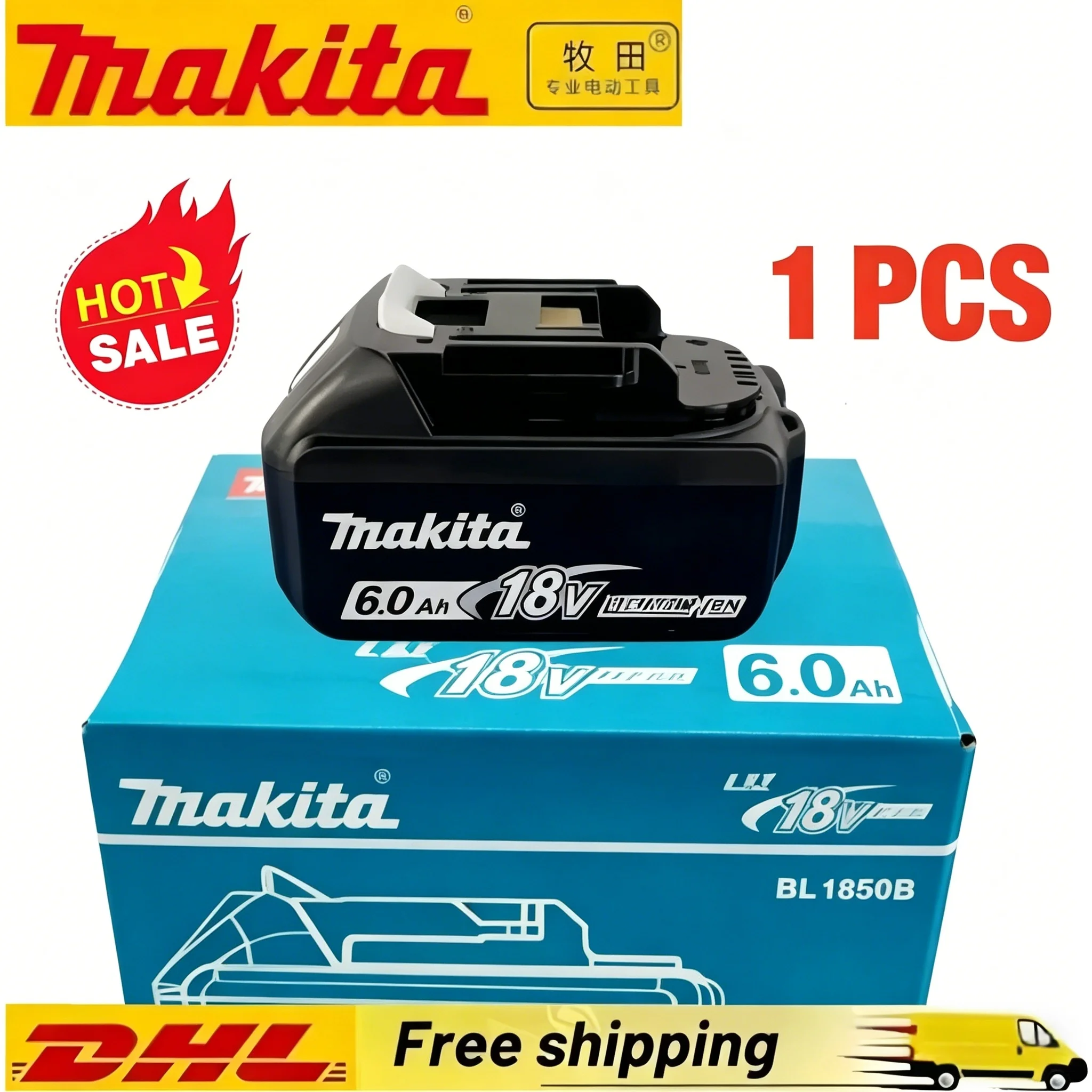 Makita 18V 6,0Ah Lithium-Ionen-Akku BL1860B + DC18RC Ladegerät 1/2/3/4 Akkus für Makita Elektrowerkzeuge