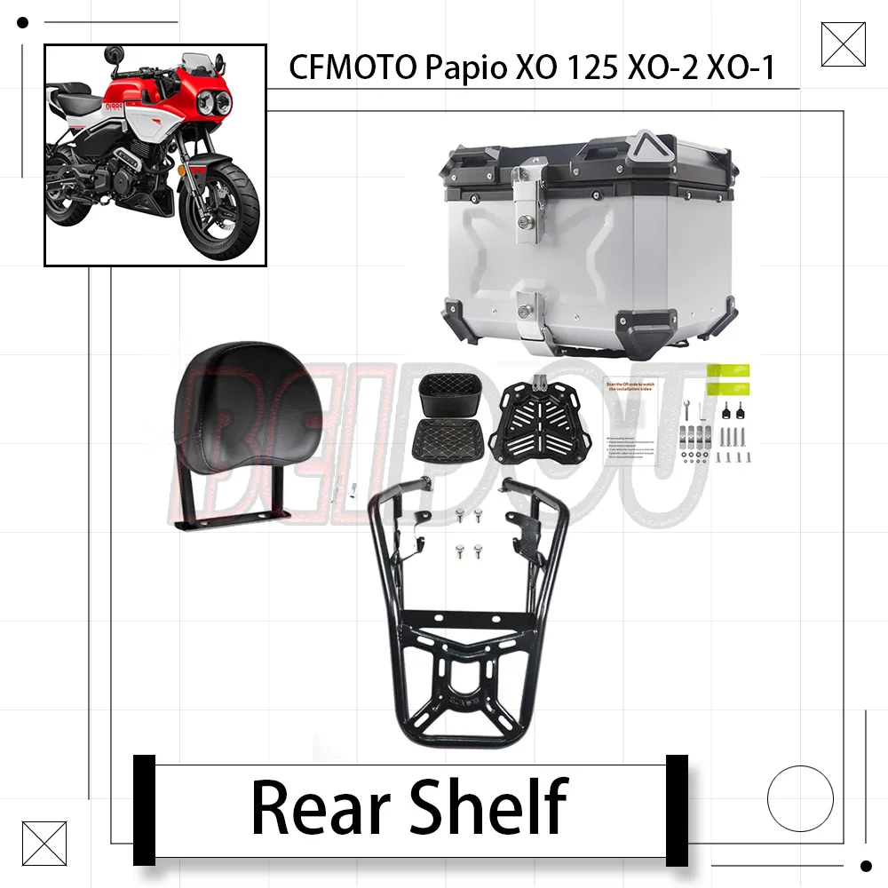 

For CFMOTO Papio XO 125 XO125 XO-2 XO-1 Motorcycle Rear Rack Rear Tail Rack Luggage Rack Rear Backrest Rear Trunk