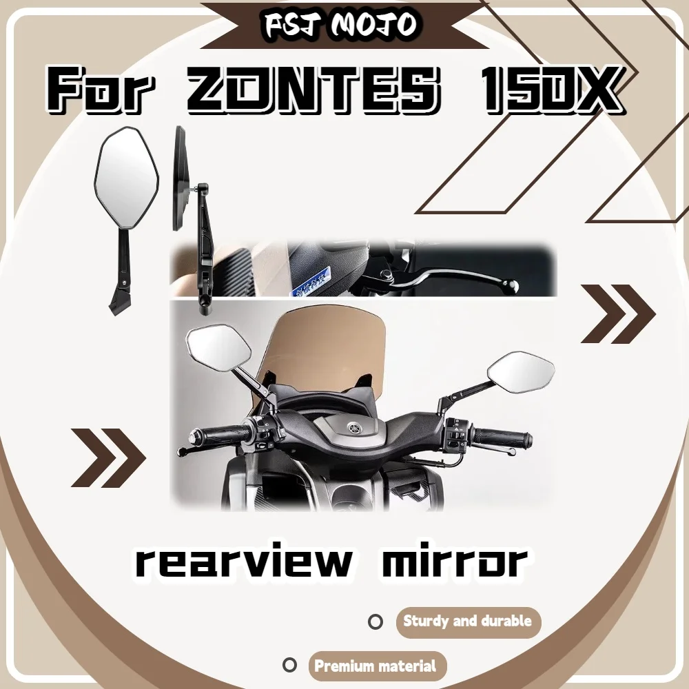 For ZONTES 150X Left Right Foldable Reflector Multi-angle Rotation Eliminate Blind Spot Boost Night Riding Safety Fittings
