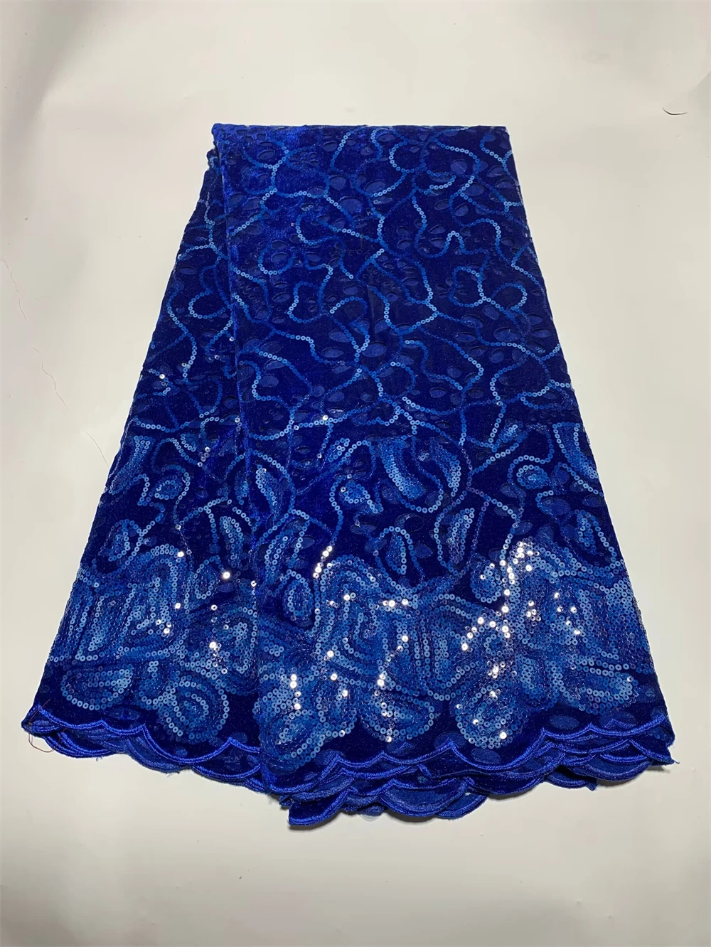 

African Velvet Lace Fabric With Sequins High Quality Velvet Lace French Lace For Wedding Dress Hollowed Out Design