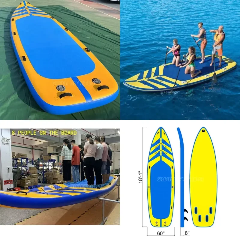 Good Quality 6 People Team Inflat Paddl Board Inflatable Mega SUP Paddleboard