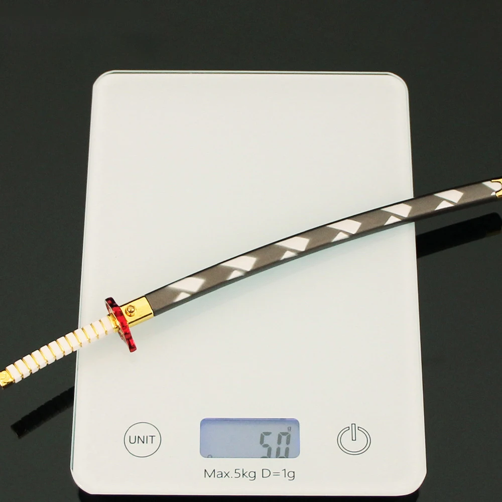 Katana Demon Slayer Rengoku 26cm / 10.23in Replica in Lega di Zinco con Fodero e Pulsante di Espulsione, Giocattolo da Collezione per Fan di Anime