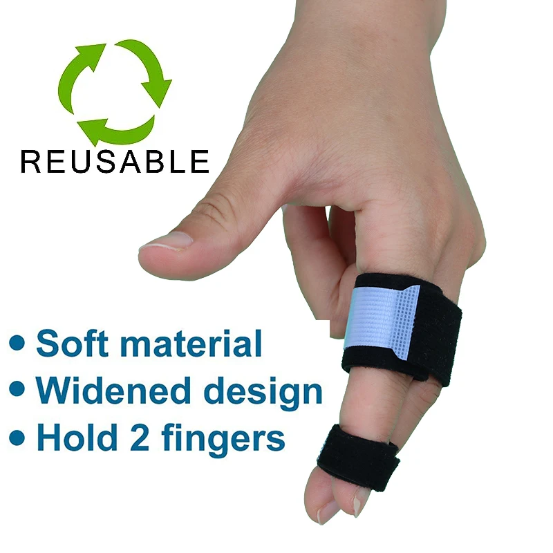 Pexmen 1/2/5/10Pcs Buddy Tape Finger Straps With Padded No-Slip Hook and Loop Finger Splint Solution To Support Injured Fingers