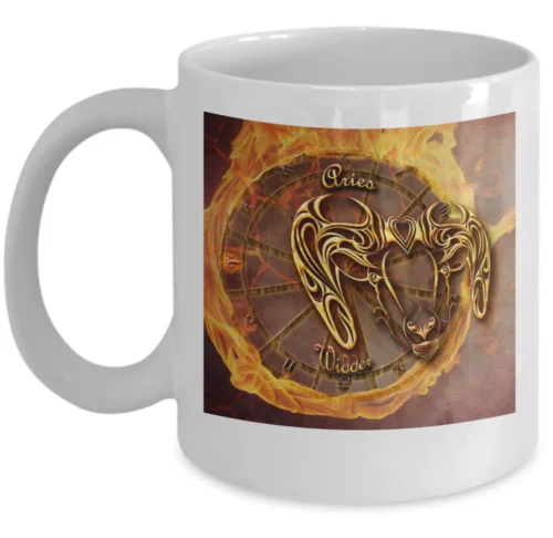 Zodiac astrology coffee mug - Aries Horoscope gifts - birthday star sign gift