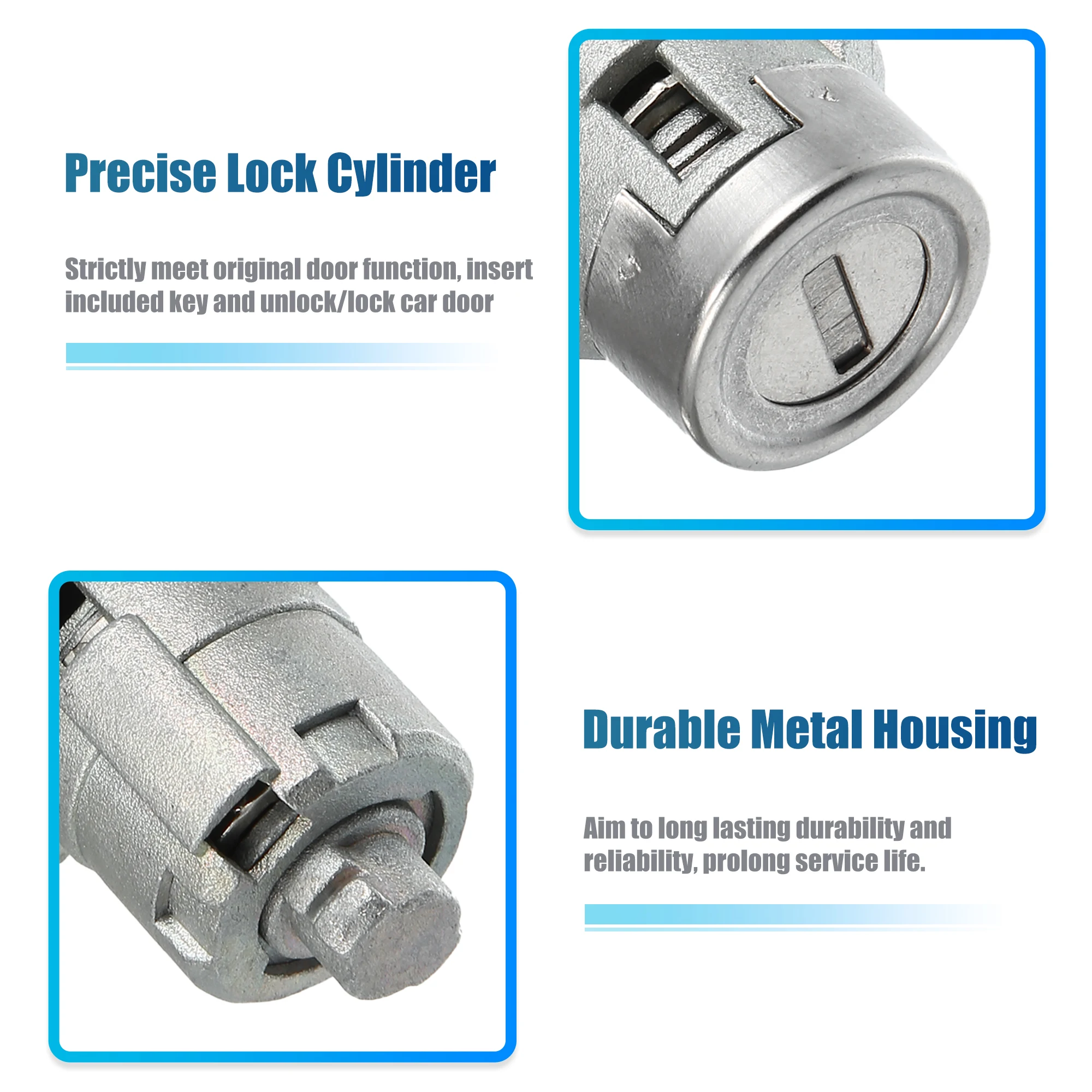 UXCELL 1 Set Door Lock Cylinder with 2 Keys 15298924 for Chevrolet Silverado Suburban Tahoe for GMC Sierra Yukon