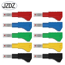 JZDZ Retrátil Empilhável Banana Plug, DIY Montagem Test Leads Conectores, Solda Empilhável em Linha, 4mm, JZDZ, 10Pcs