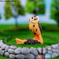 Creative Micro Landscape Simulation Owl Ornaments Cute Cartoon Owl Miniatures Resin Crafts Mini Owl Ornaments Scene Decor