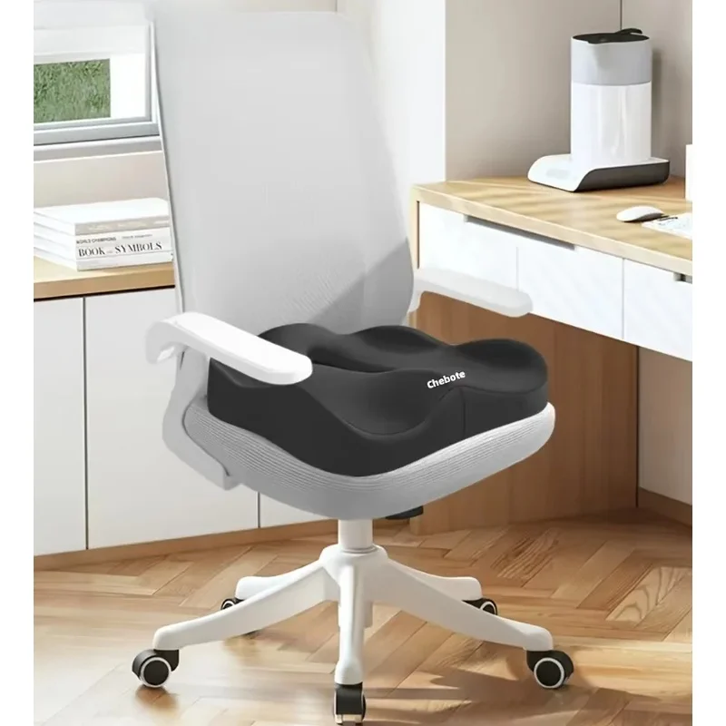 3D Contoured Pressure-Relief Seat Cushion, Ergonomic Memory Foam Pad with Washable Cover for Office and Car Use