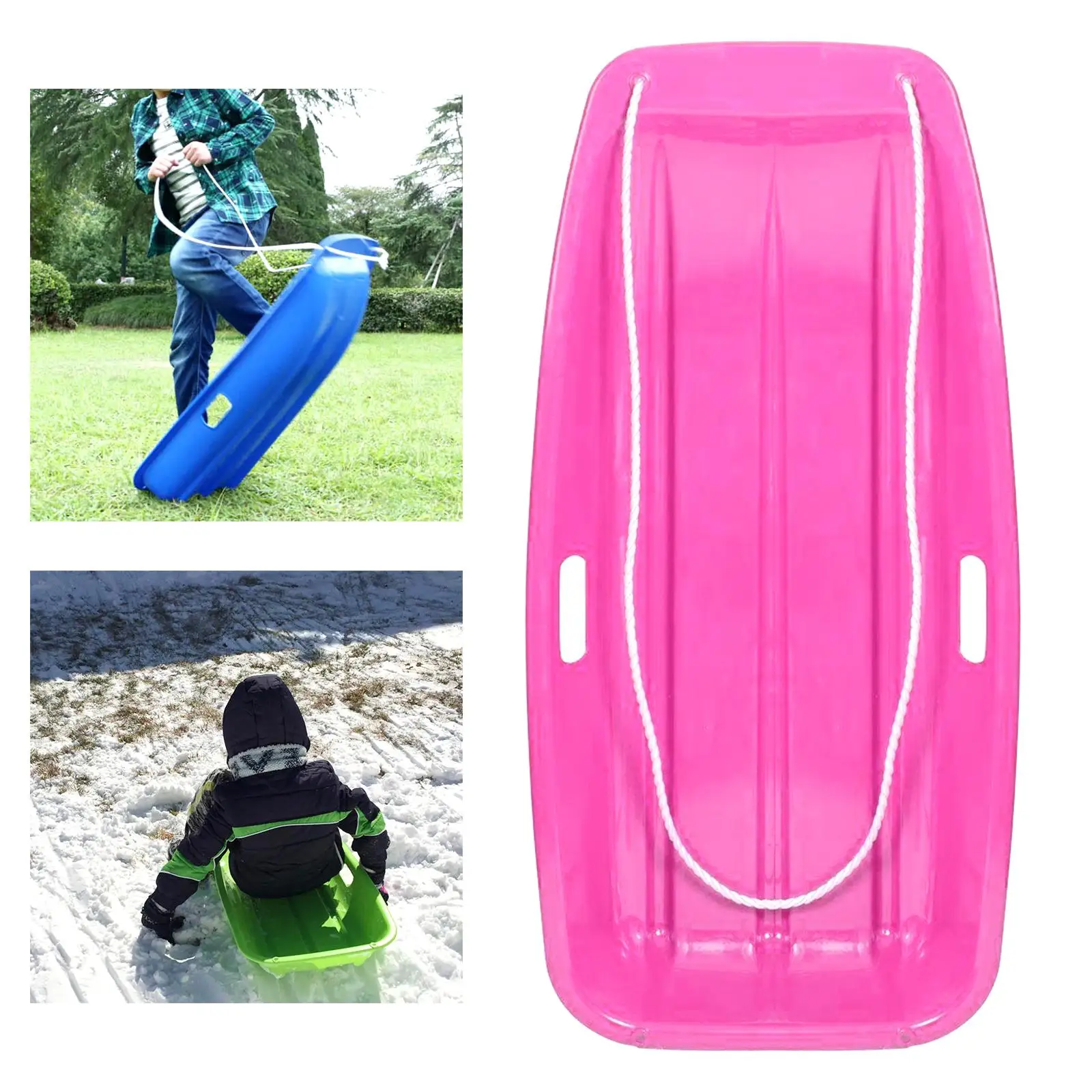 Winter Toboggan Sled Pull Ropes Winter Sledge Thicken for Sandboarding Kids