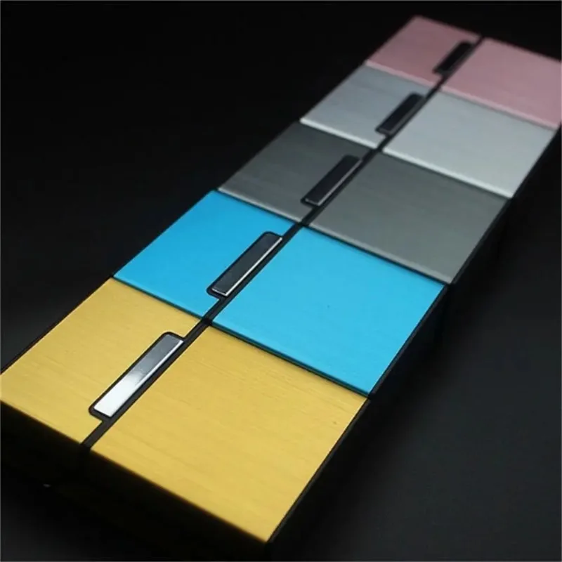 Creative Aluminum Alloy Business Card Holder Magnetic Flip Metal Name Card Case Portable Pocket Card Storage Box Lightweight
