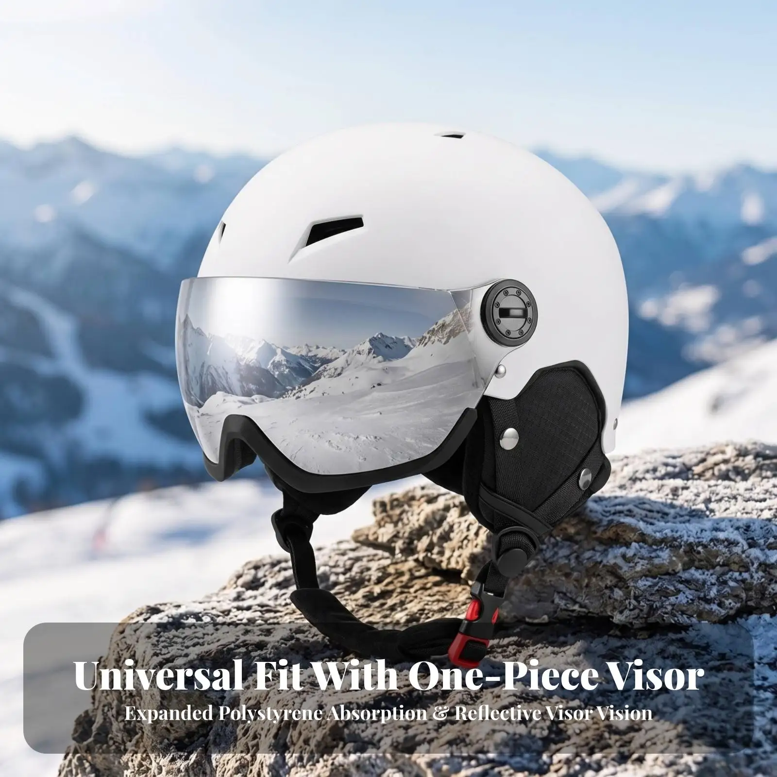 Snowboard Helmet with Face Shield ABS EPS Construction Ski Accessories for Outdoor Adventure