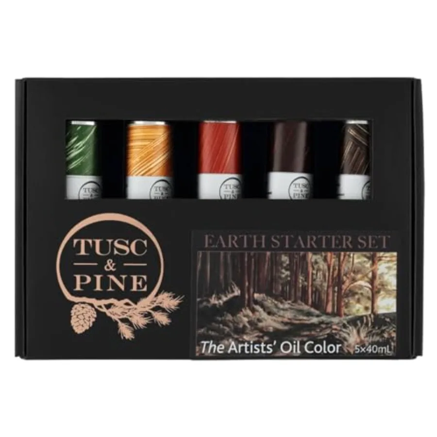 

Художественные масляные краски - набор из 5 штук по 40 мл - Земляные оттенки - Не желтеющие, с насыщенной и кремовой текстурой, максимальная пигментная нагрузка, мелкосерийное производство