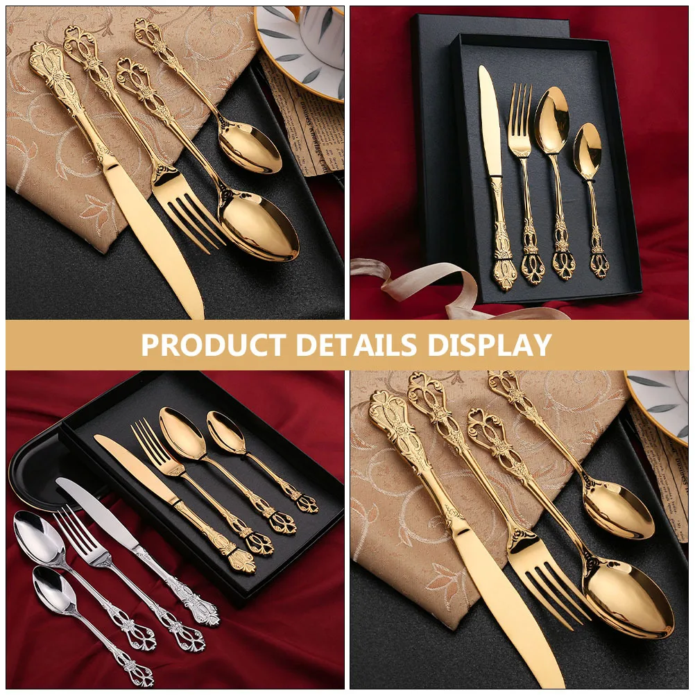 

1Set Stainless Steel Flatware Set Sturdy Elegant Mirror Polish Ideal for Western Food Steak Tableware Dining Utensils