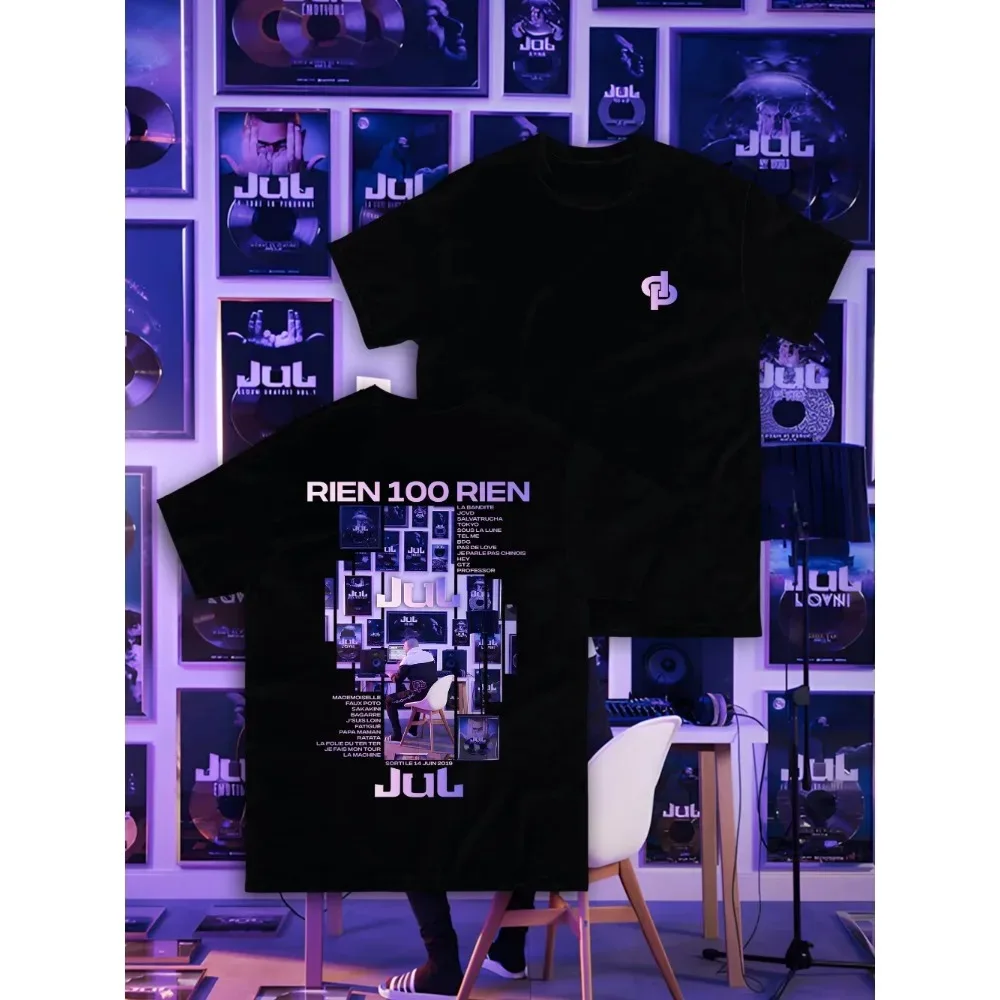 Summer Cotton T-shirt France Rapper Jul Nothing Oversized Men Women Short Sleeves Y2k Top Clothing Casual Loose Unisex T-shirt