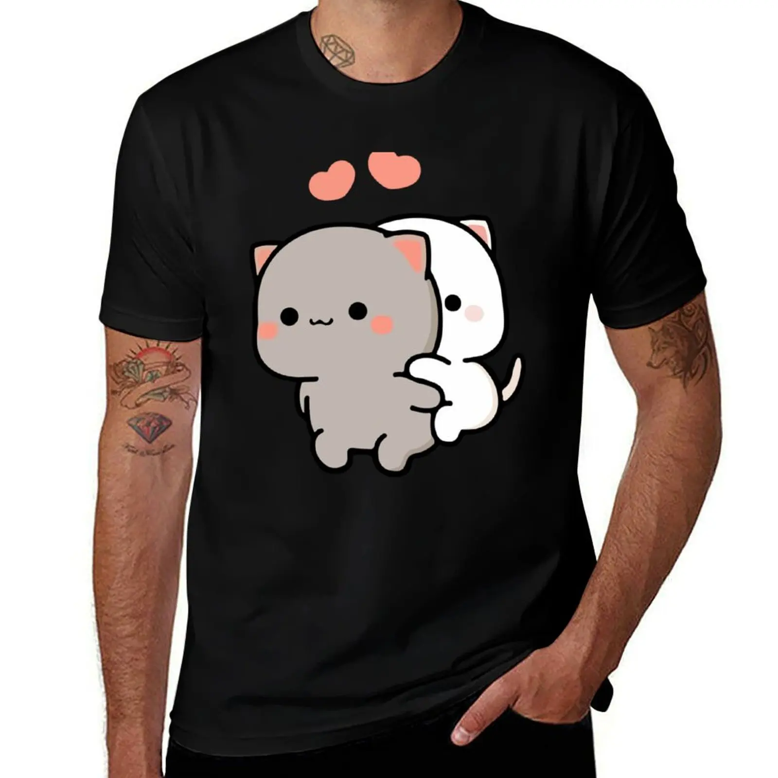 

Cat peach and goma Premium T-Shirt cotton man t-shirts plain mens t shirts top quality