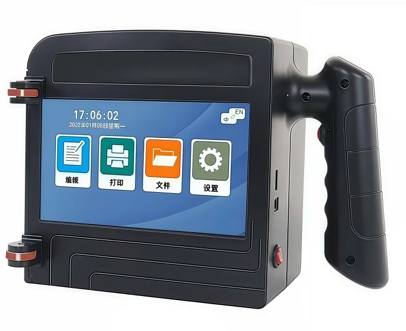 Newest 100mm 4 Head Handheld Inkjet Printer Big Characters 7 Inch Touch Screen Handy Batch Coding Machine