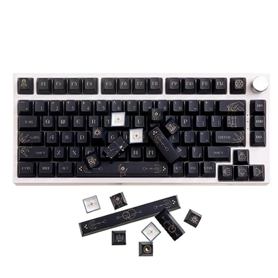 

150 Keys Constellation Keycaps Set, Original Cherry Profile Five-Sided Thermal Sublimation PBT Keycap for 61/87/98/104/108/Alic