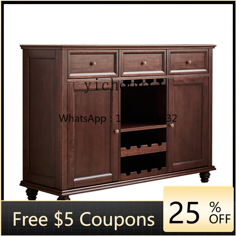 

Zk Solid Wood Sideboard Cabinet Walnut Wood Wall Integrated Tea Cabinet Living Room Solid Wood Storage Cabinet
