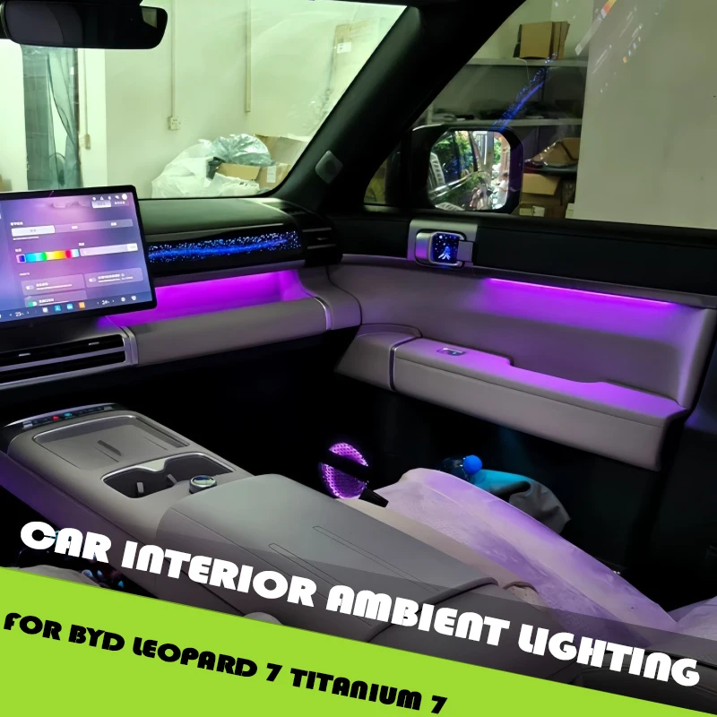 Car LED Dynamic Light and Shadow Atmosphere Light Fit for BYD Leopard 7 Titanium 7 2025-2026 Modified Interior Ambient Lighting