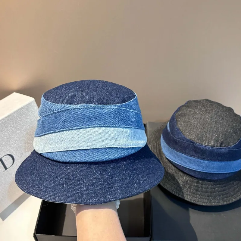 

2025 Denim Bucket Hat Women Korean Fashion Wide Brim Face Slimming UPF50+ Foldable Fisherman Cap TikTok Viral