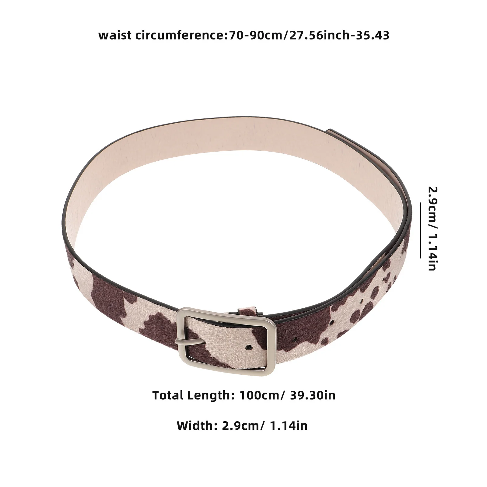 Cinturón occidental para mujer con estampado de vaca, banda ajustable con estampado de animales para mujer, cinturón vaquero de estilo occidental, accesorios de vaquera
