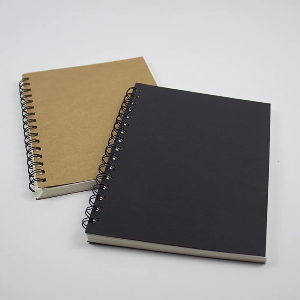 Perforated Pages Notebook with Vintage Style Spiral Sketchbook Graffiti Sturdy Paper Kraft