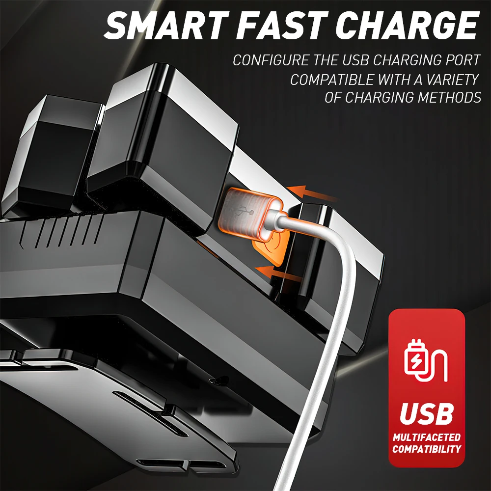 Strong Headlight 5 LED Headed Airplane Flashlight Rechargeable with Built in Battery Lamp High Power Led Portable for Fishing