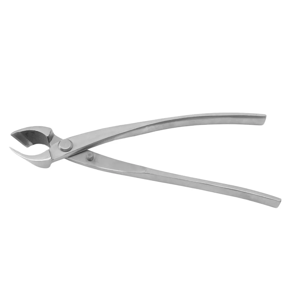 Durable Silver Concave Branch Cutter Stainless Steel Round Edge Knob Cutter Ergonomic Handle Bevel Design Bonsai Cutter