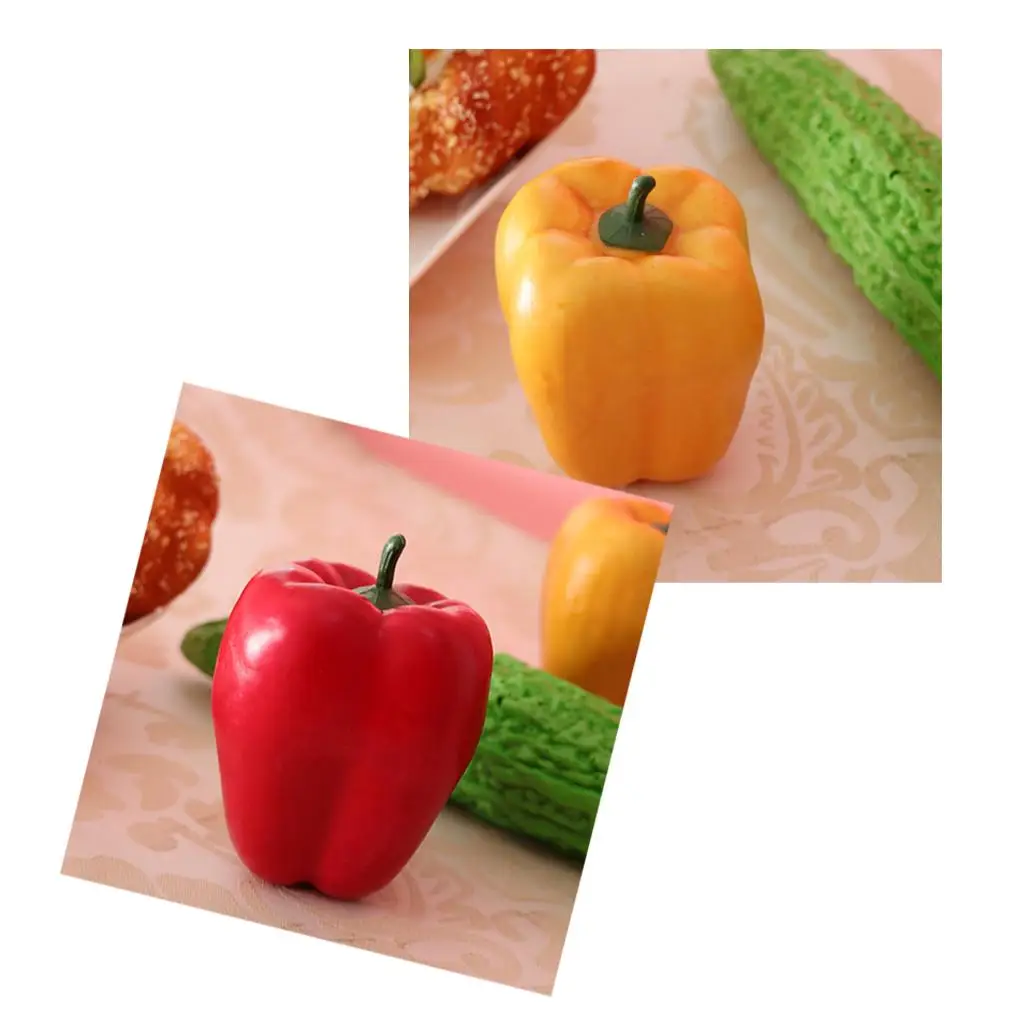 Decorative Food Lifelike Vegetables Artificial Bell Pepper Realistic Vegetable Decoration for Photography Show
