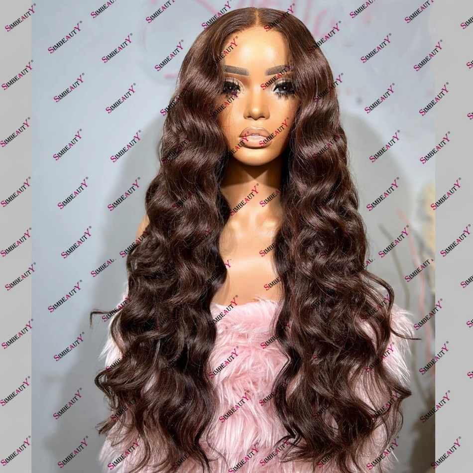 

Chocolate Brown Deep Body Wave Human Hair Lace Front Wig for Black Women 360 Lace Frontal Full Wig Remy Malaysia Hair U Part Wig