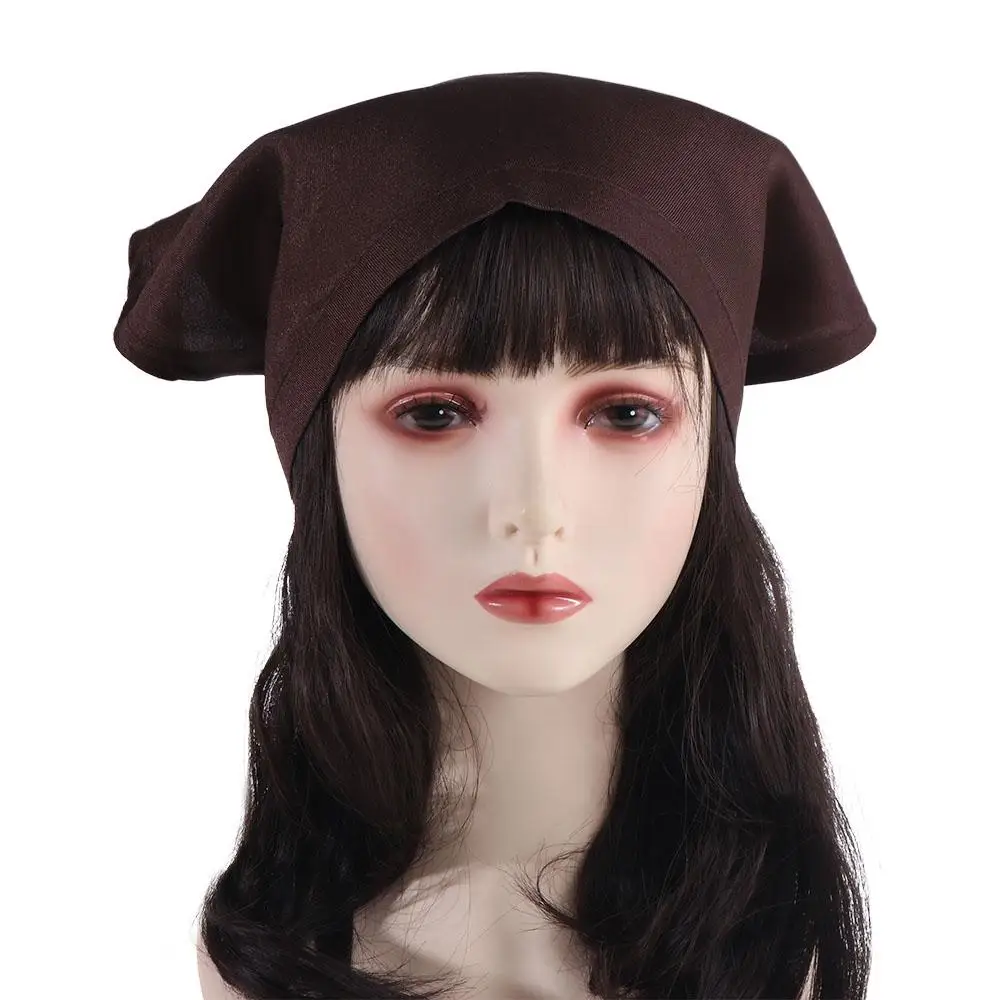 

Catering Cooking Cap Triangle Kitchen Work Cap Cotton Thread Gluing Work Turban Hat Durable Japanese Waitress Hat Restaurant