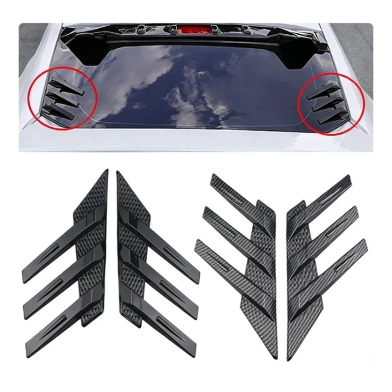 Universal Car Rear Windshield Side Spoiler Rear Wing Trim Side Vents Decoration General Window Louvers Exterior Decorative