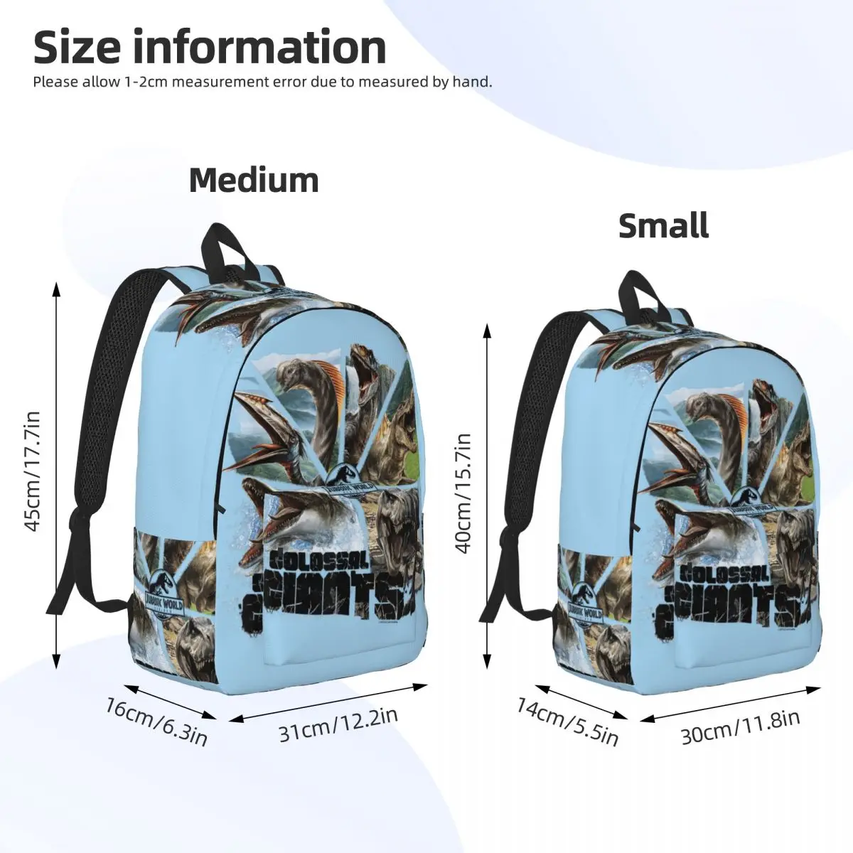 Jurassic World Rebirth Colossal Giants Herd Backpack Kawaii Backpacks Teen Trekking Pattern High School Bags Designer Rucksack