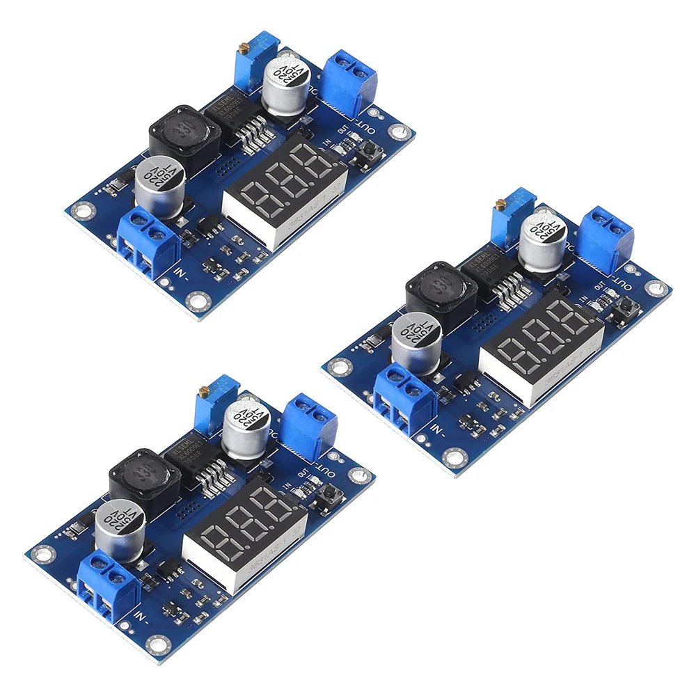 3PCS XL6009 Booster Module 4A 9V to 12V 12V to 18V 18V to 24V Remote Input 3V-32V to Output 5V-35V Booster with LED Screen