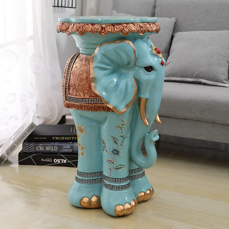Sgabello alto elefante in stile europeo, decorazione del soggiorno, vaso per la casa, sgabello, ornamento per l'inaugurazione della casa