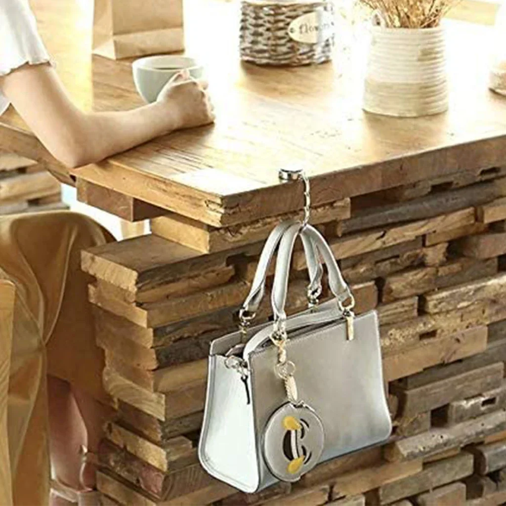 Marble Print Folding Bag Hook Purse Handbag Hanger Women\'s Bag Storage Holder Portable Table Edge Use Racks Party Festival Gift