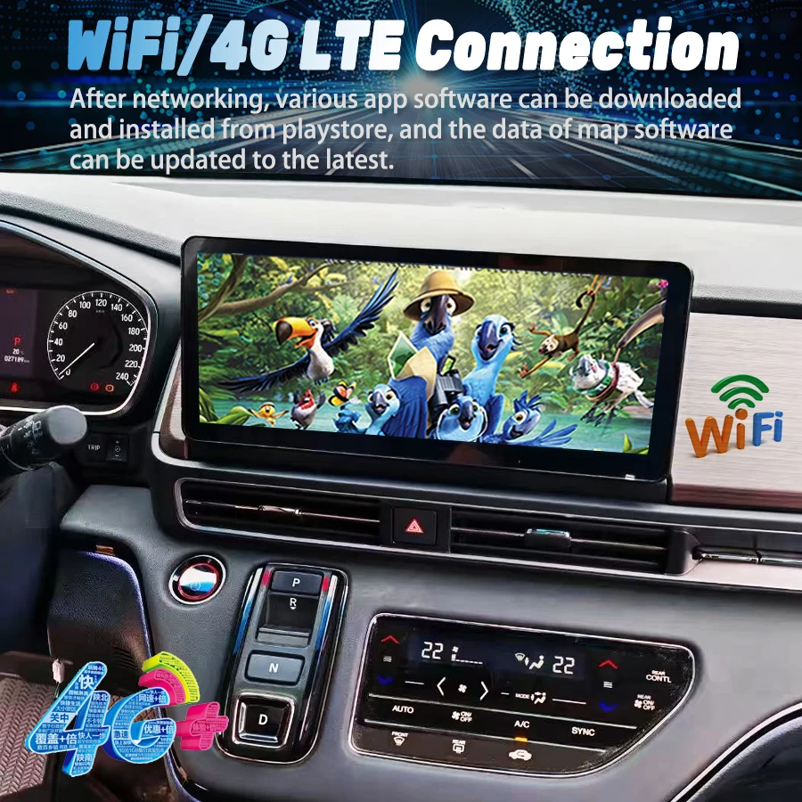 راديو سيارة لاسلكي BT GPS Carplay لهوندا أوديسي 2022 2023 2024 أندرويد 15 مشغل فيديو الوسائط المتعددة للسيارة شاشة qled 12.3 بوصة