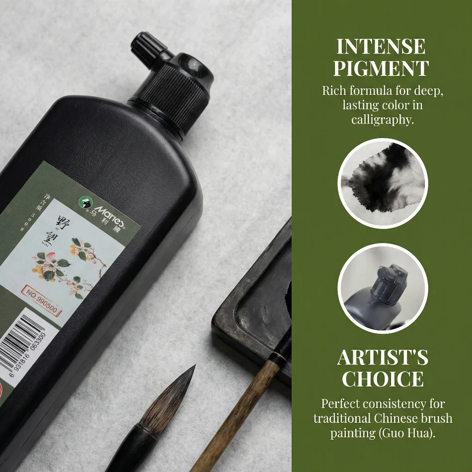 Super Thick Chinese Ink for Calligraphy 500g100g250g Large Bottle Painting Art Supplies