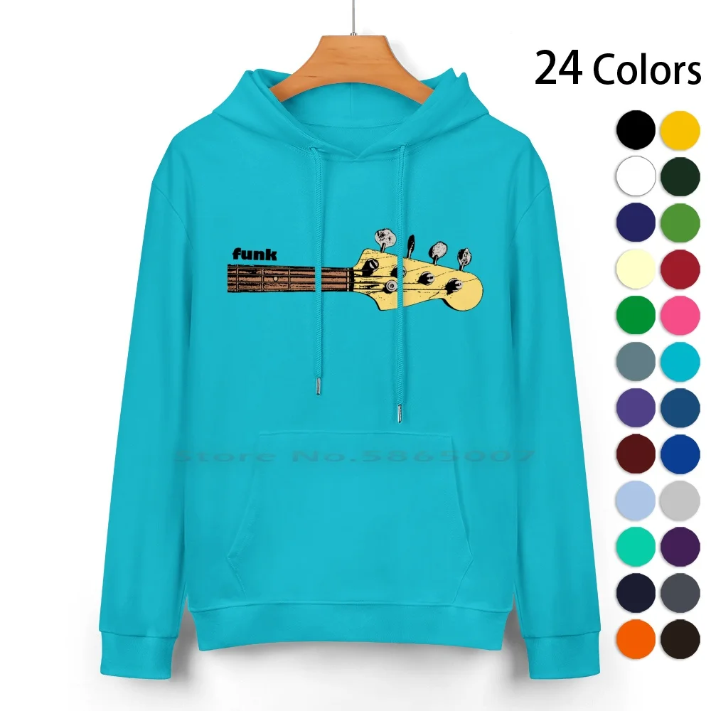 Funk Bass Pure Cotton Hoodie Sweater 24 Colors Bass Guitar Funk Bass Music Songs Band Group Soul Jazz R And B Old School 100%