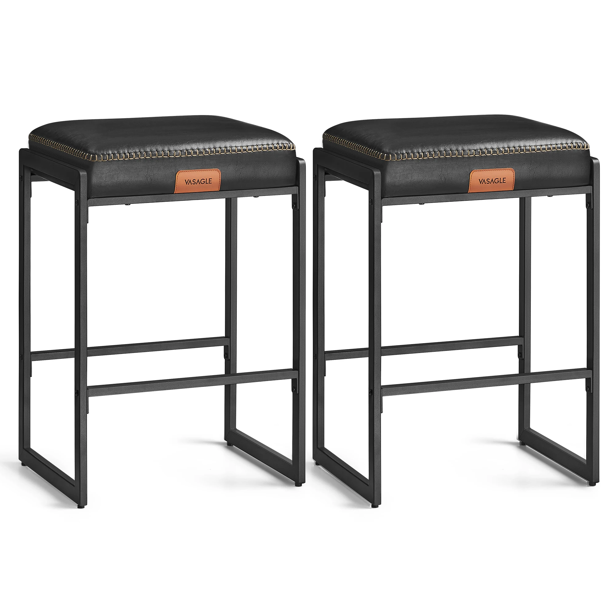 

VASAGLE EKHO Collection - Bar Stools Set of 2, Counter Height Bar Stools, Synthetic Leather with Stitching