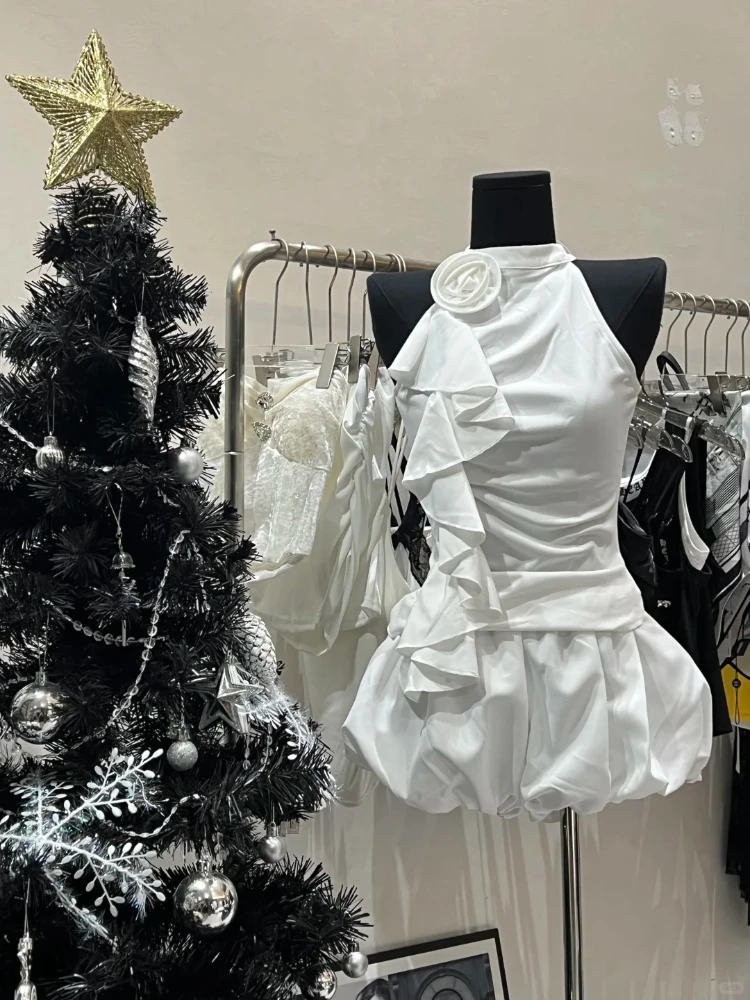 

Summer French Vintage Elegant Y2k 2 Piece Set Women Rose Design Harajuku Chic Mini Pant Suit Female Retro Korean Popular Clothes