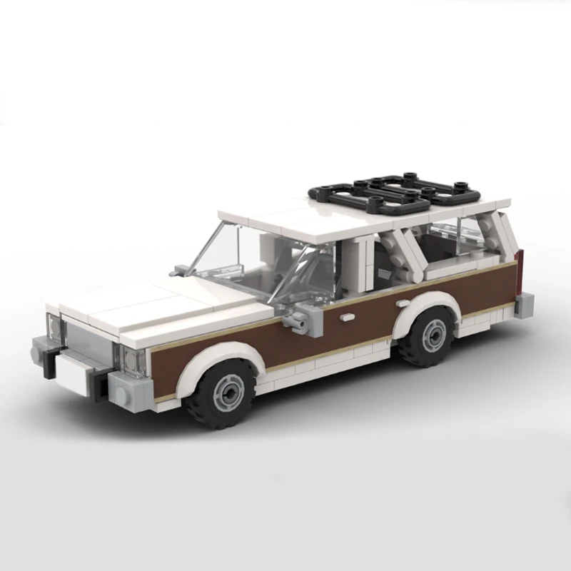City Car Model MOC Building Bricks Retro Large Station Wagon Modular Technology  Holiday Gifts Assemble Toys Suit Display