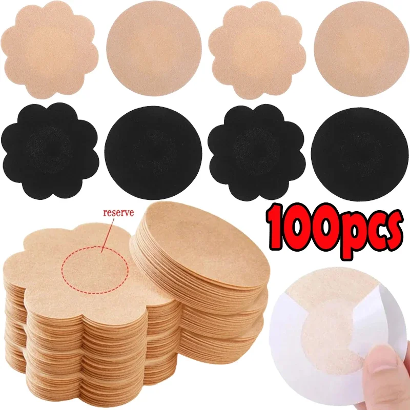 10-100Pcs Nipple Sticker Disposable Invisible Chest Sticker Non-woven Bra Breast Patch Bra-less Pasties Pad Nipple Cover Sticker